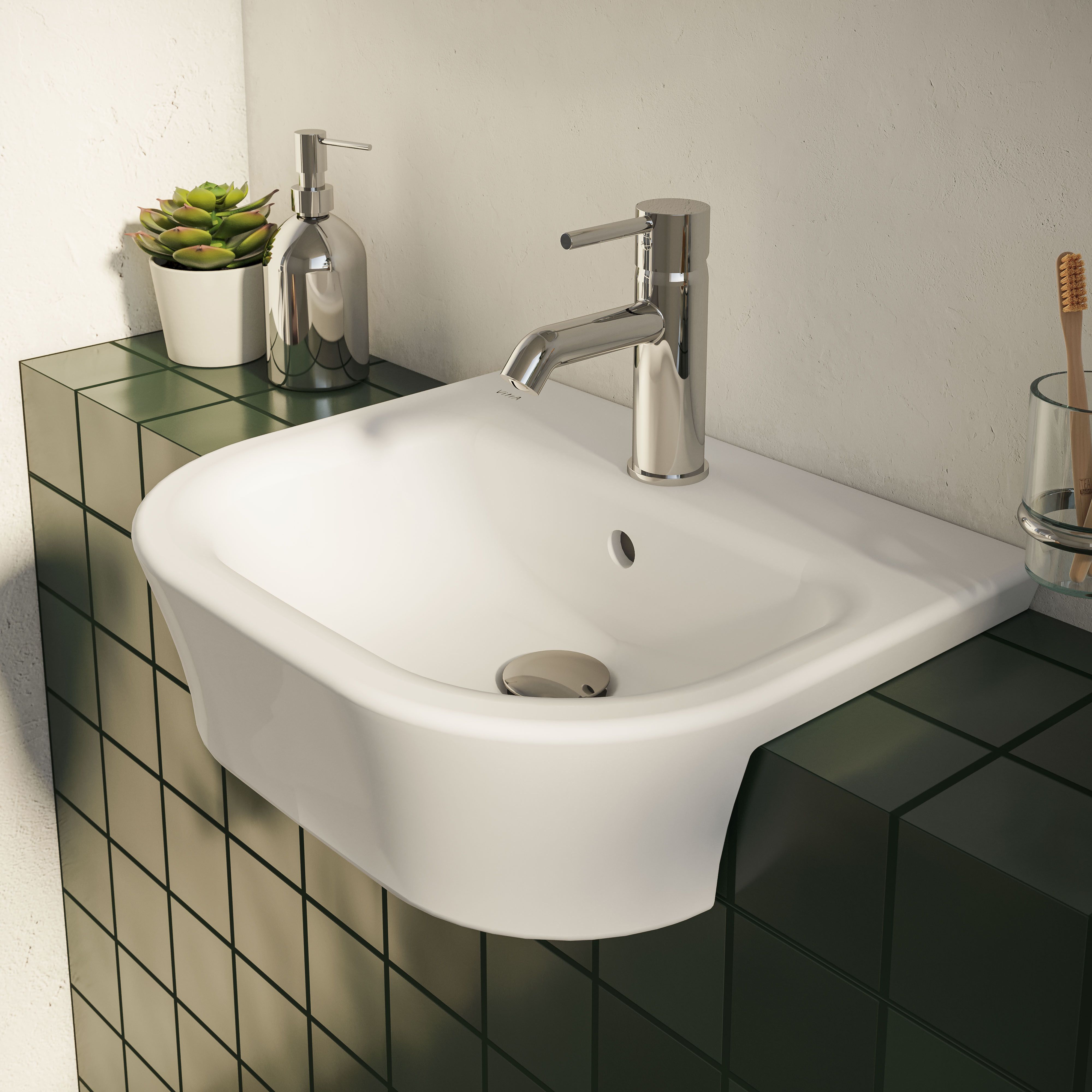 VitrA Koa White Semi-recessed Basin (W)45cm