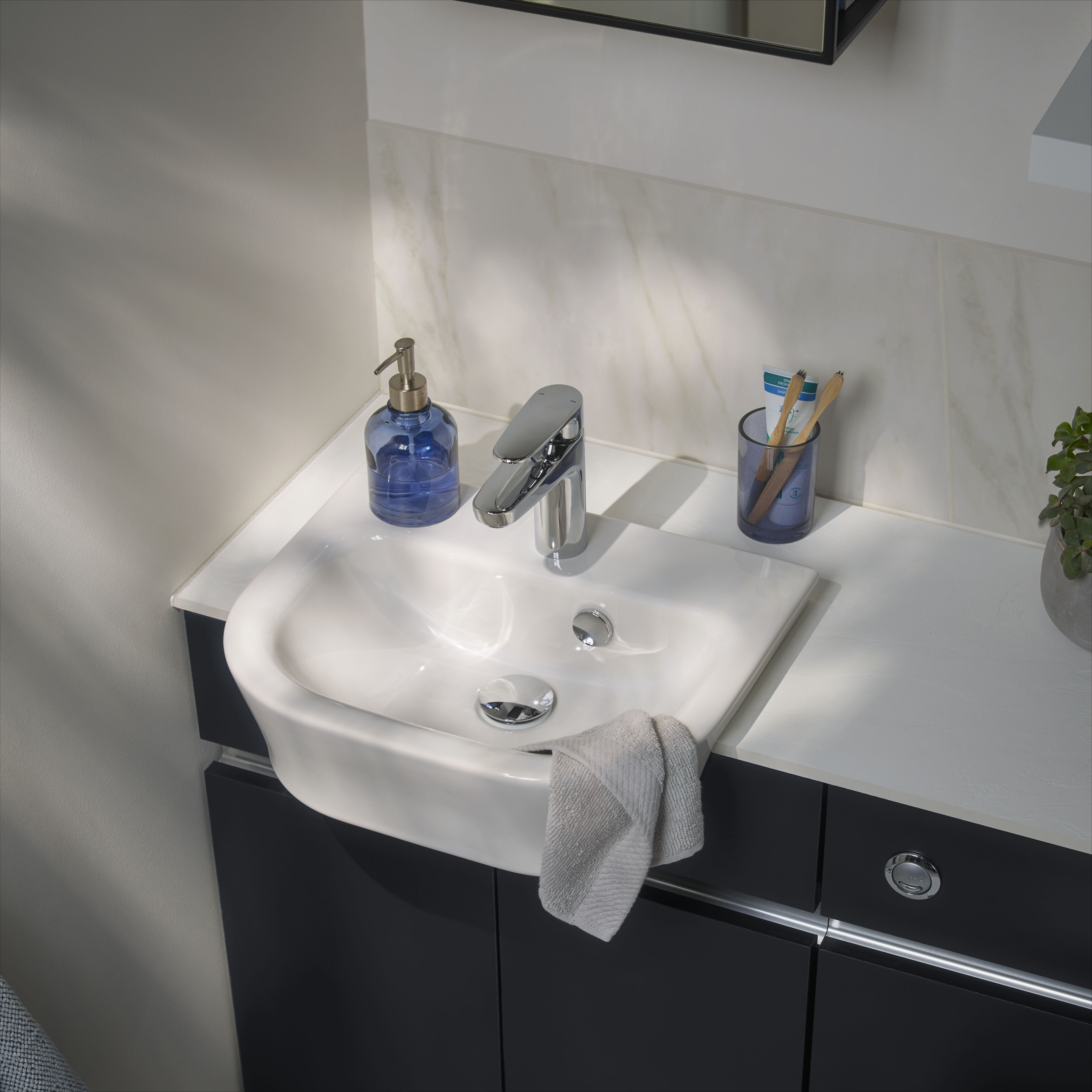 VitrA Koa White Semi-recessed Basin (W)45cm