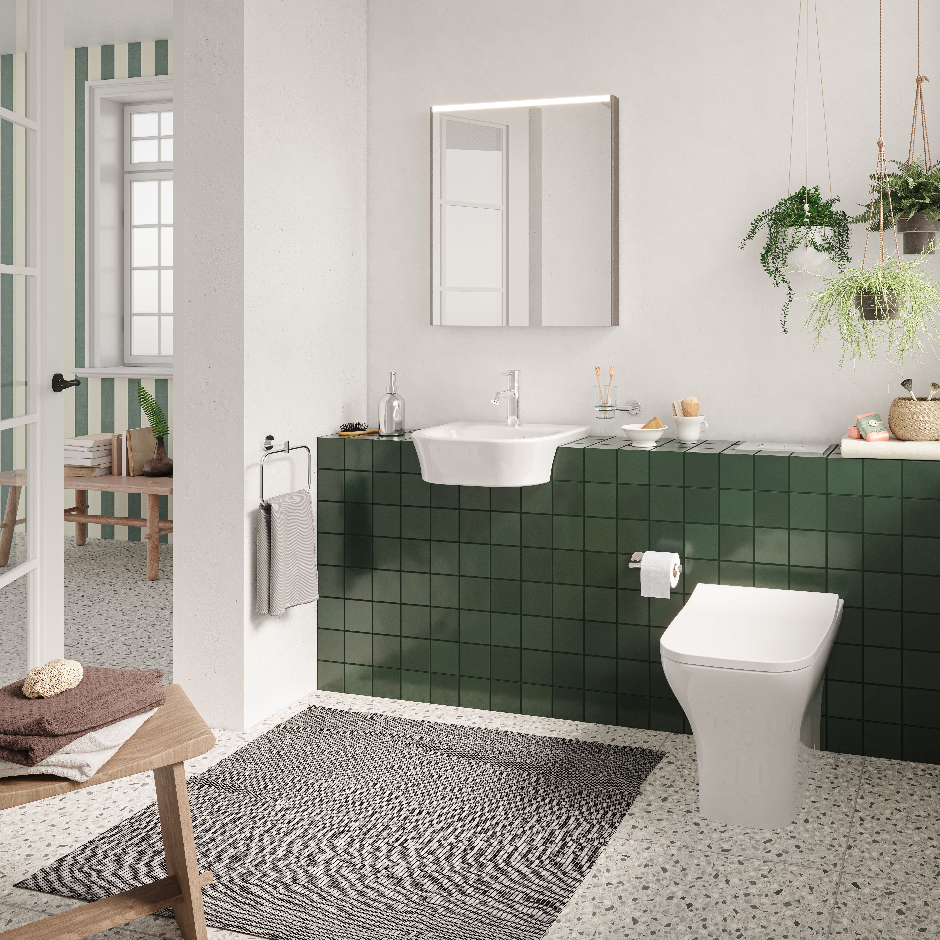 VitrA Koa White Semi-recessed Basin (W)45cm