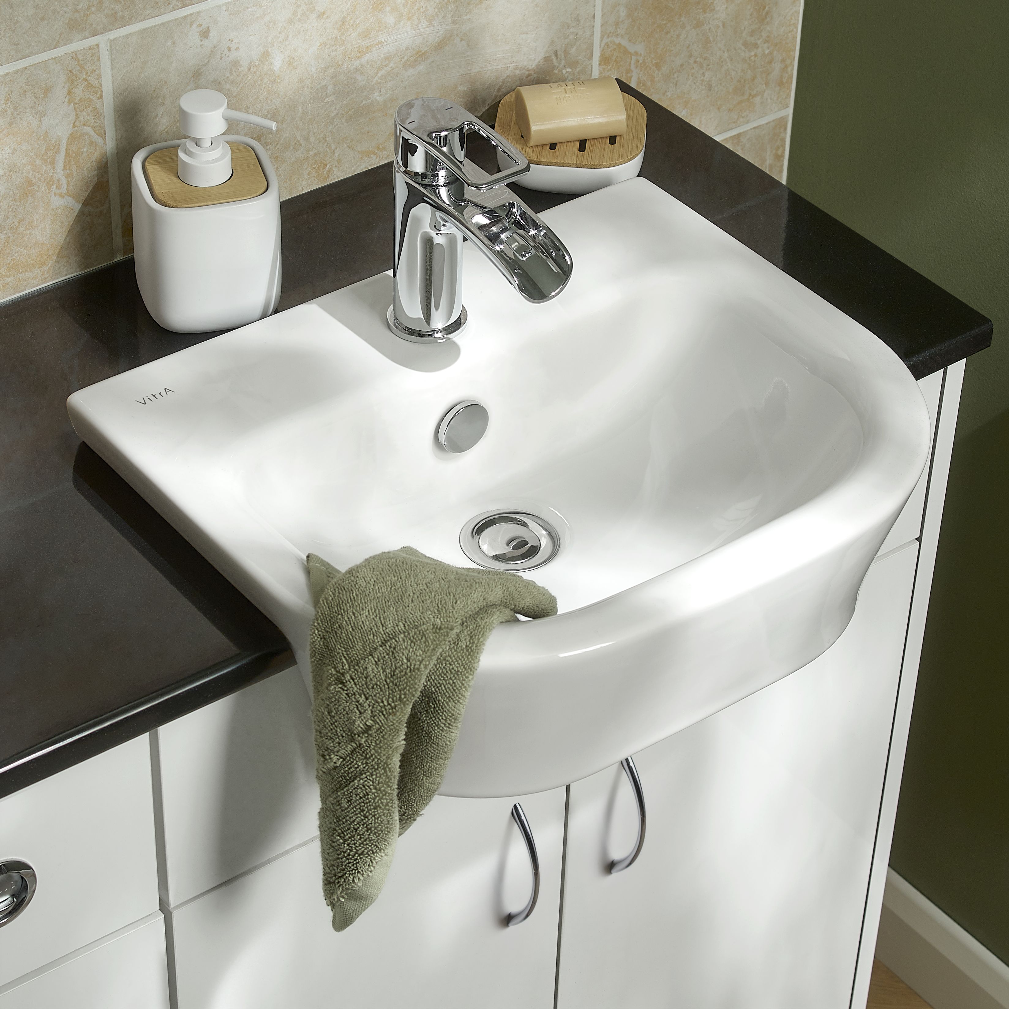 VitrA Koa White Semi-recessed Basin (W)45cm