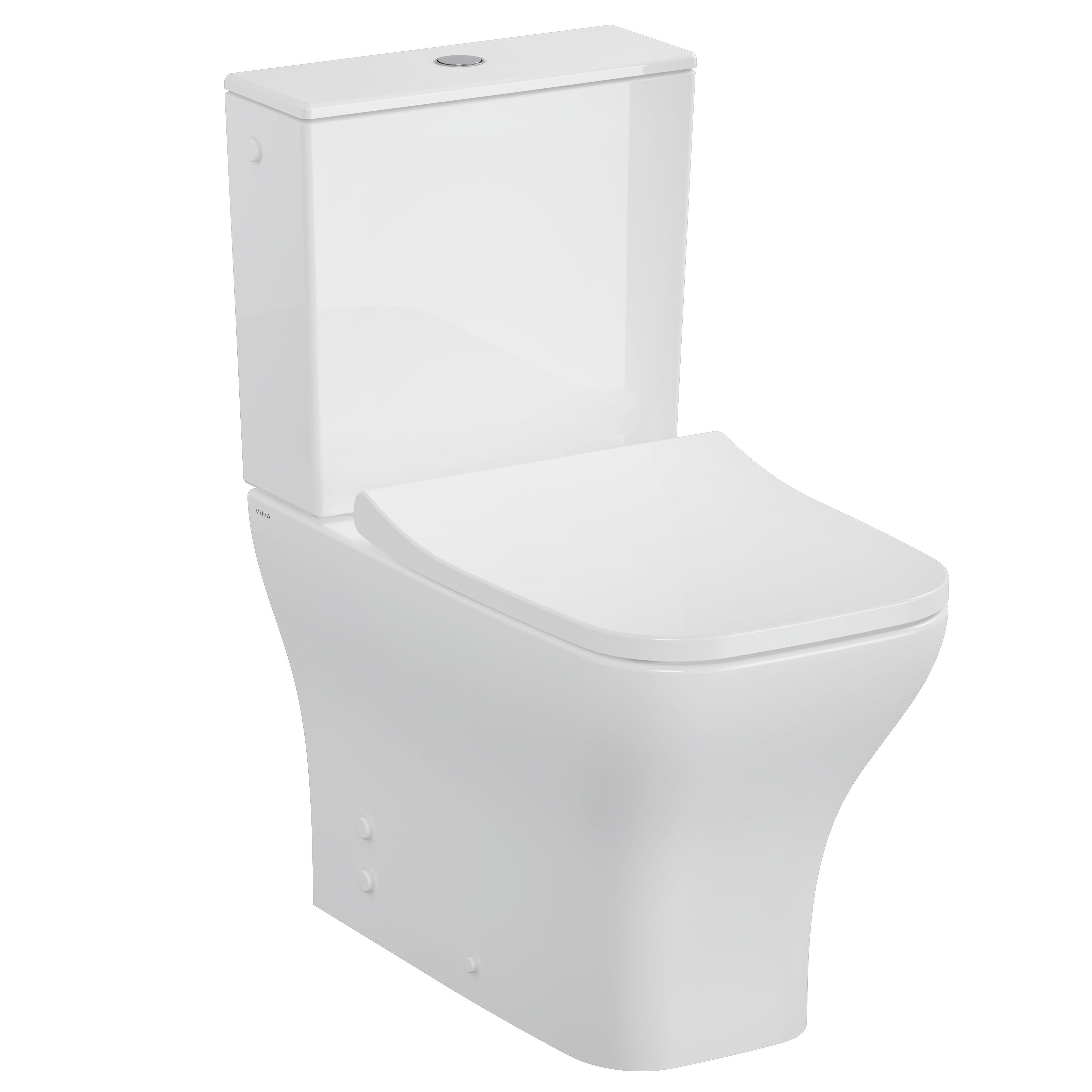 Vitra Koa White Slim Back to wall close-coupled Square Toilet set with Soft close seat