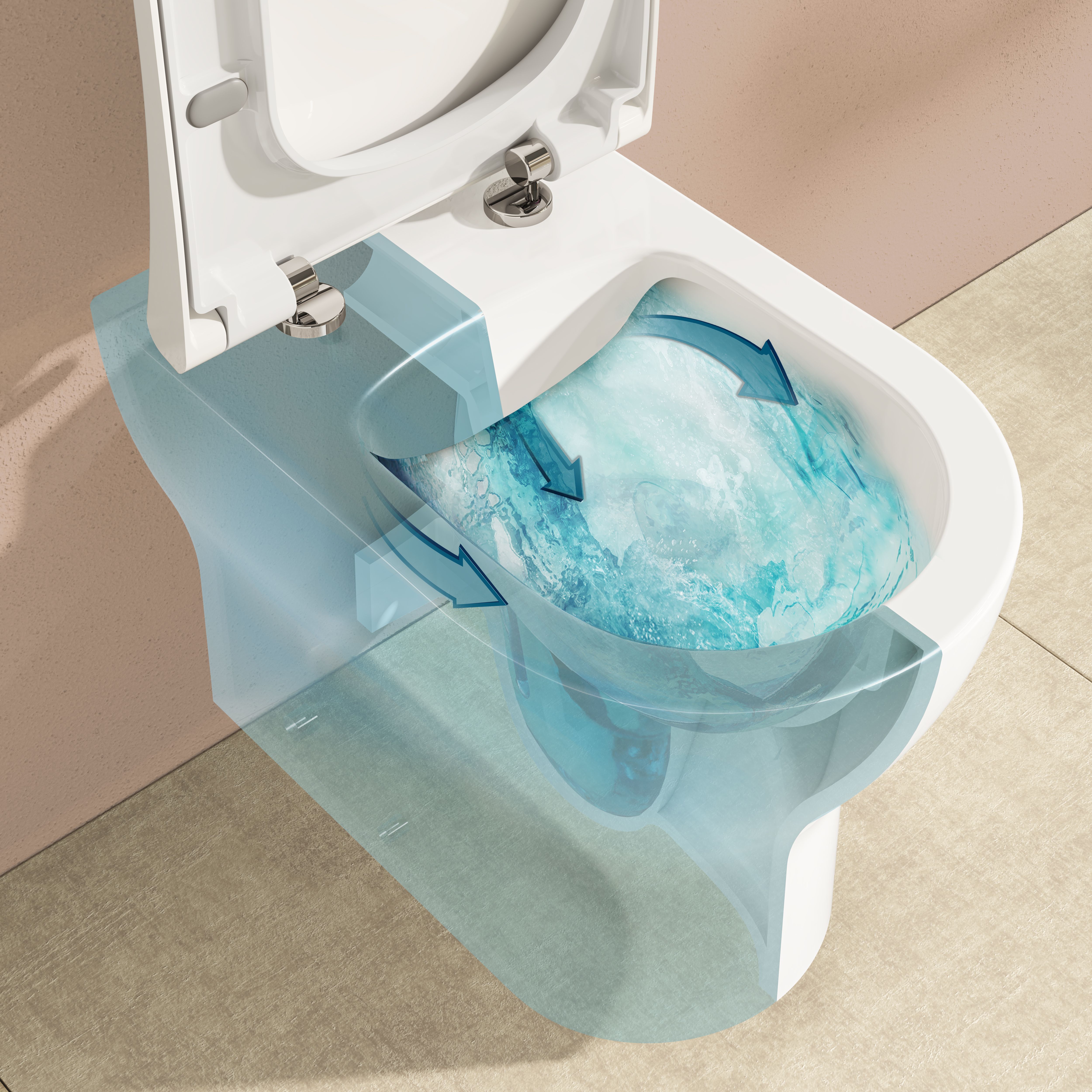 Vitra Koa White Slim Fully skirted Round Toilet set with Soft close seat