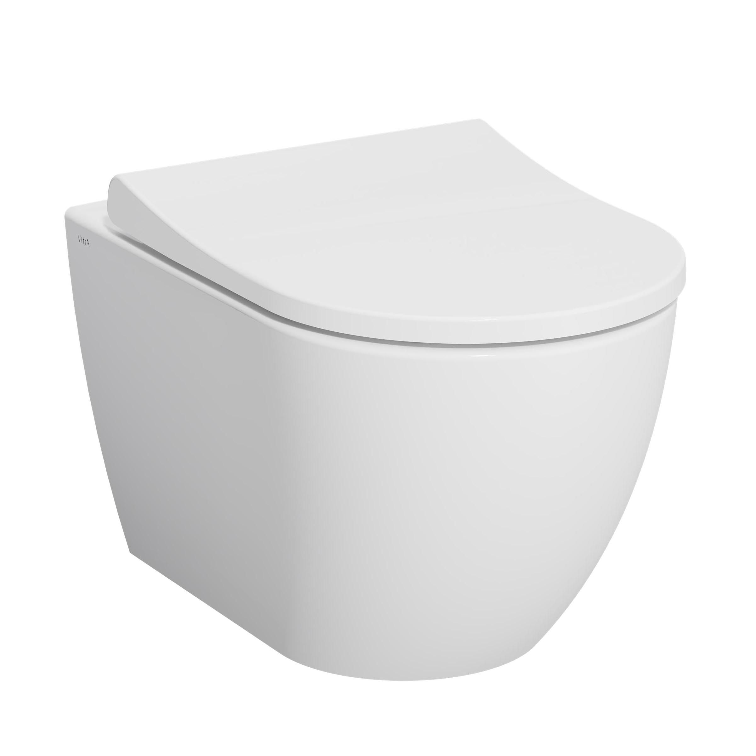 Vitra Koa White Slim Wall hung Round Toilet set with Soft close seat & frame