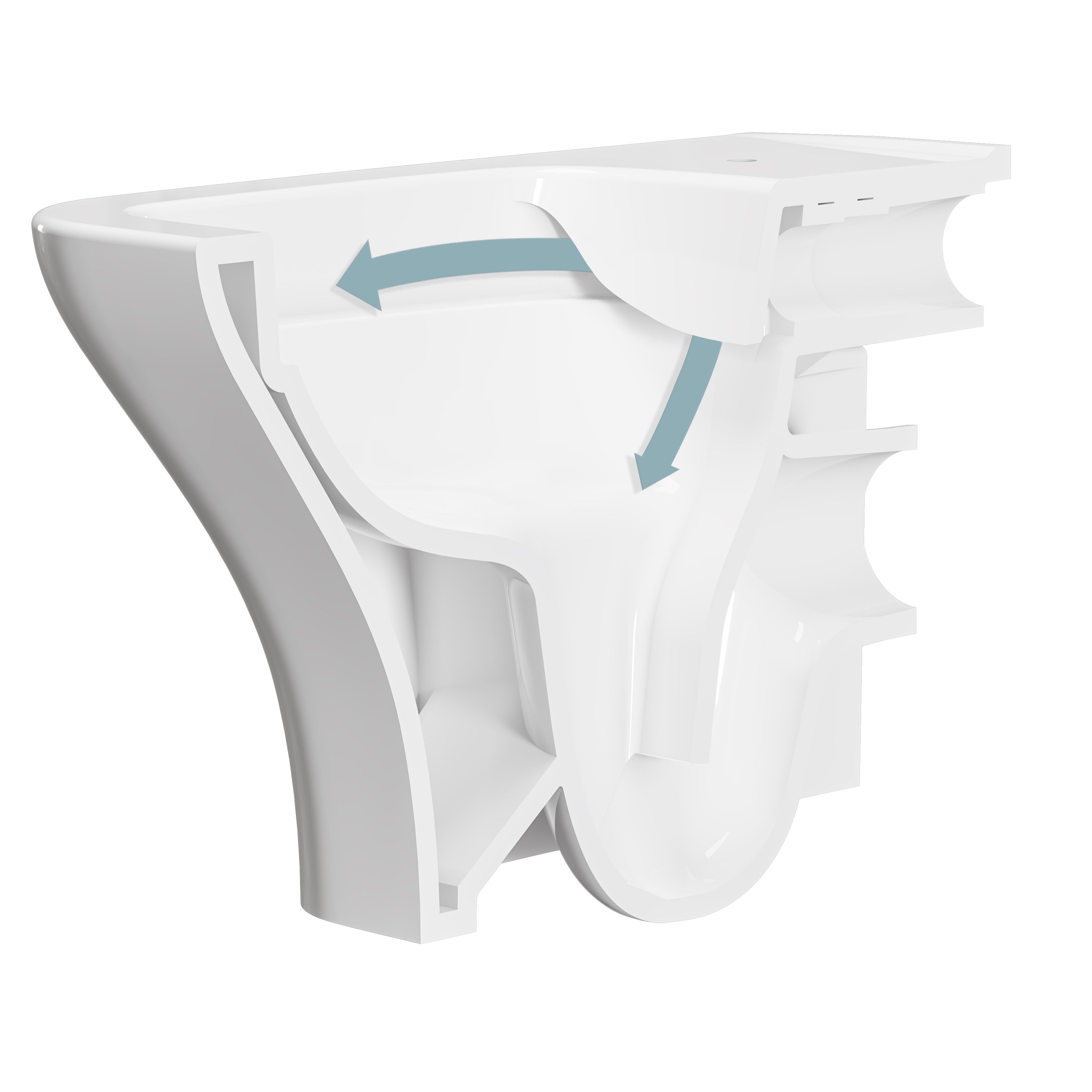Vitra Koa White Slim Wall hung Square Toilet set with Soft close seat & frame