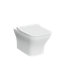 Vitra Koa White Slim Wall hung Square Toilet set with Soft close seat