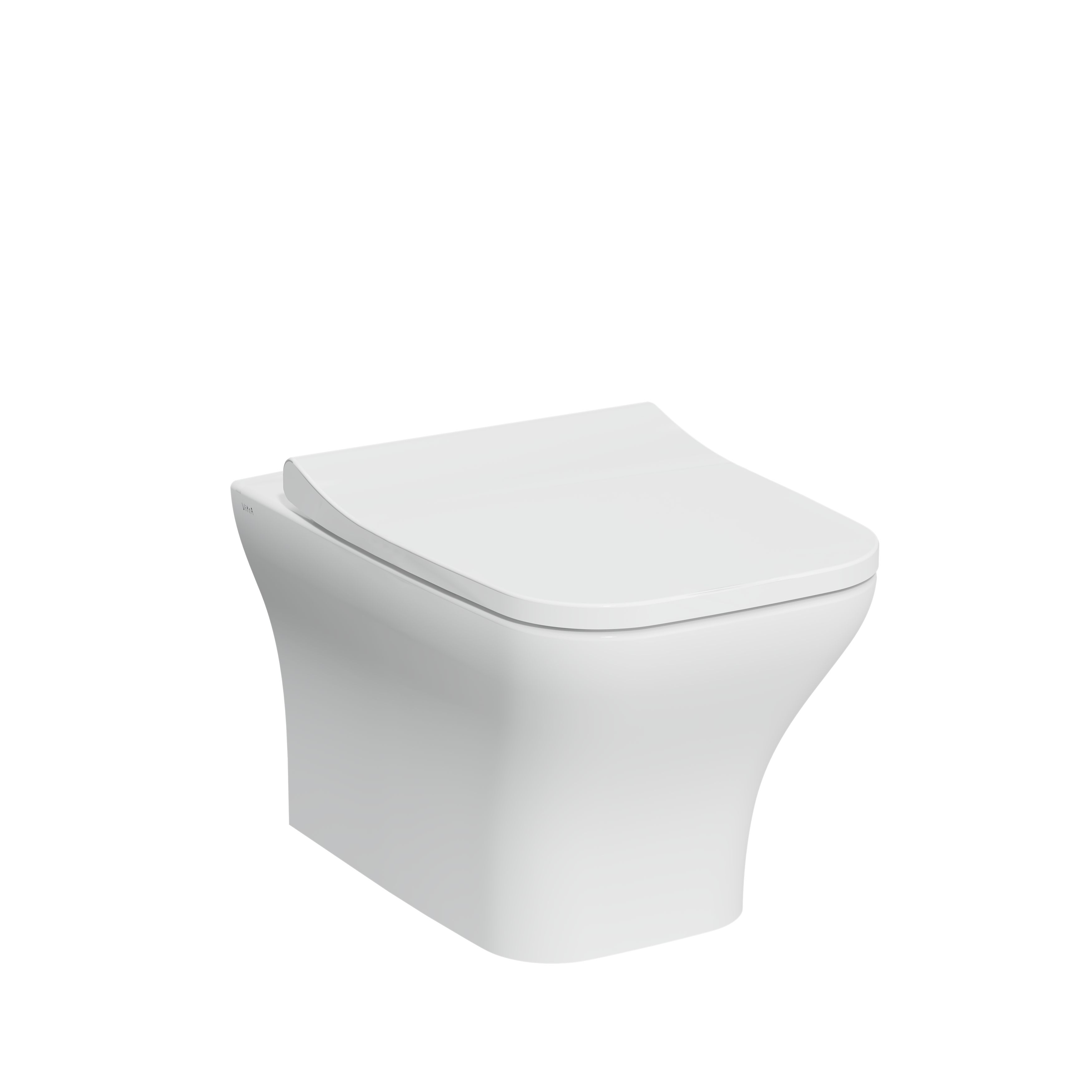 Vitra Koa White Slim Wall hung Square Toilet set with Soft close seat