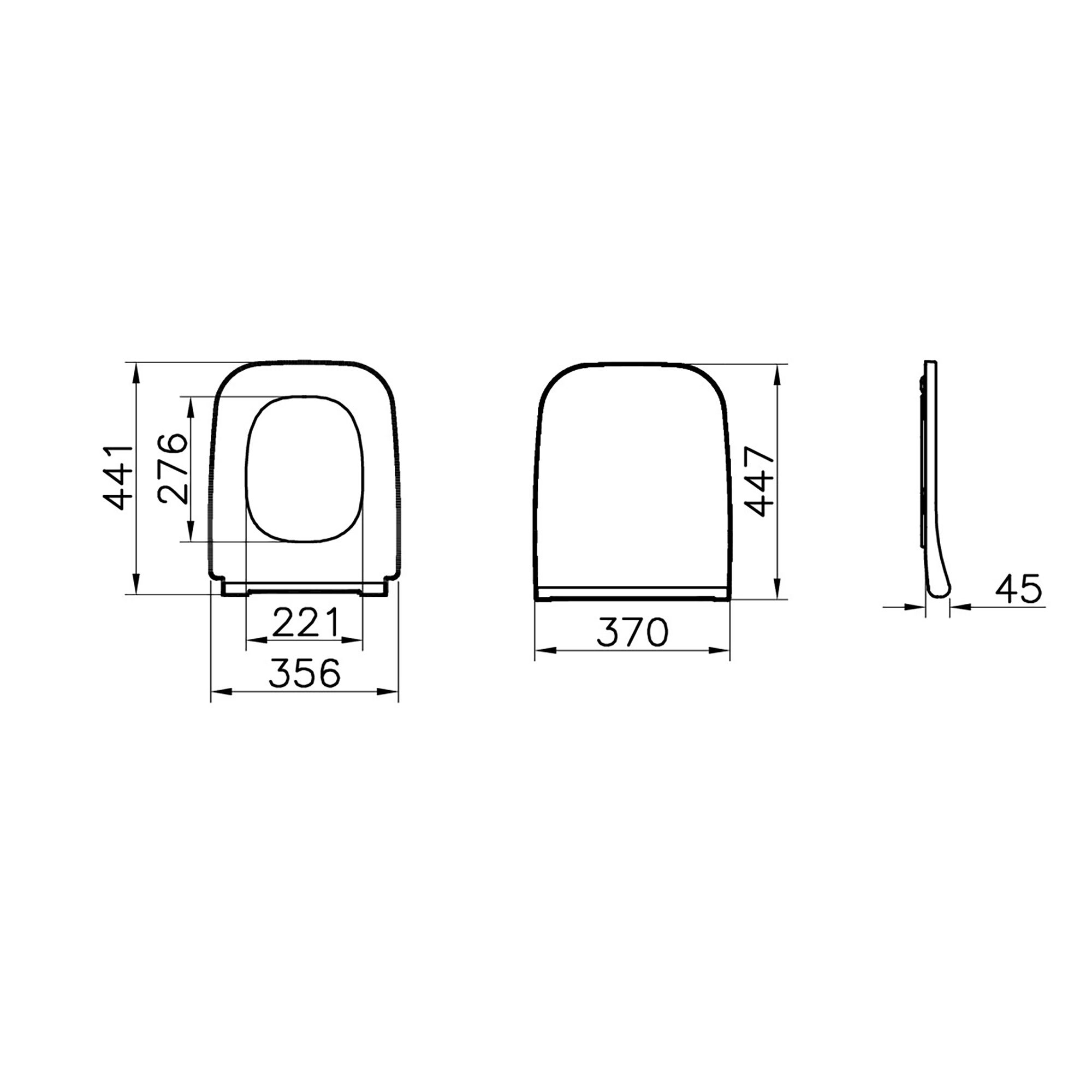 Vitra Koa White Slim Wall hung Square Toilet set with Soft close seat