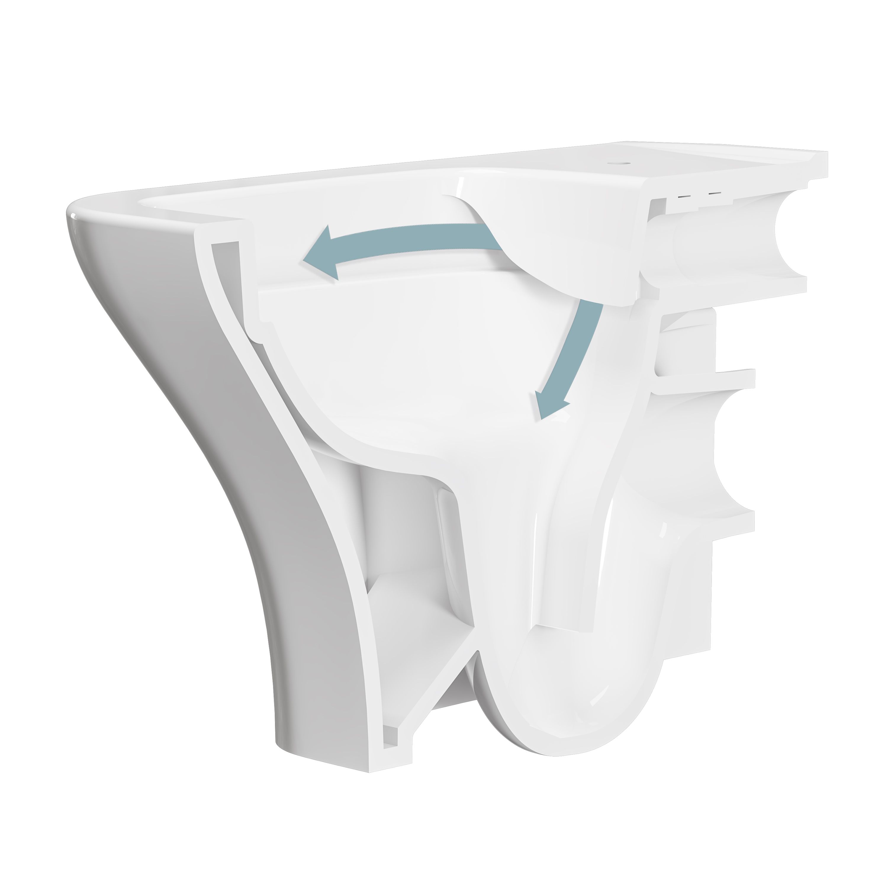 Vitra Koa White Slim Wall hung Square Toilet set with Soft close seat