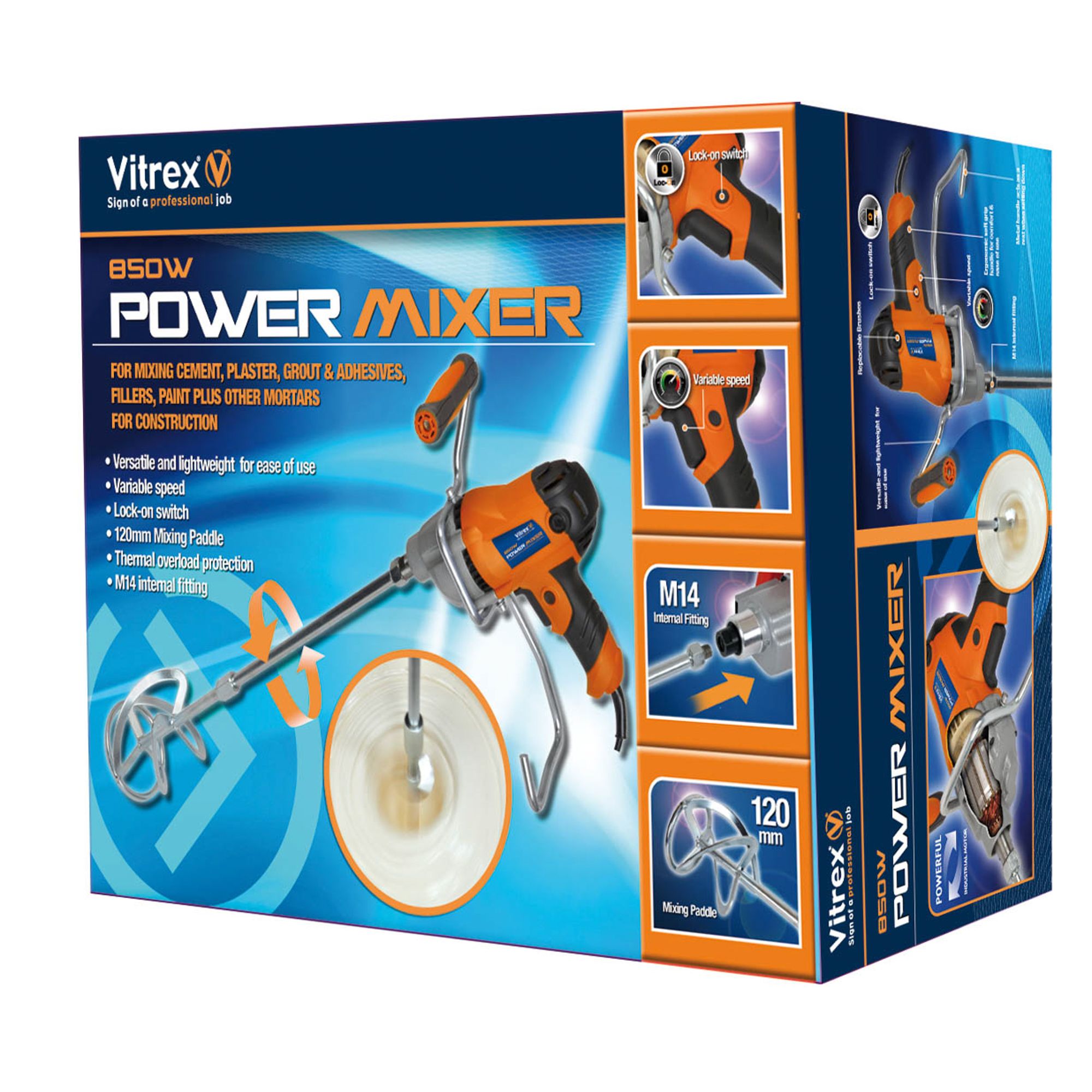 Vitrex 850W 230V Corded Paddle mixer MIX850