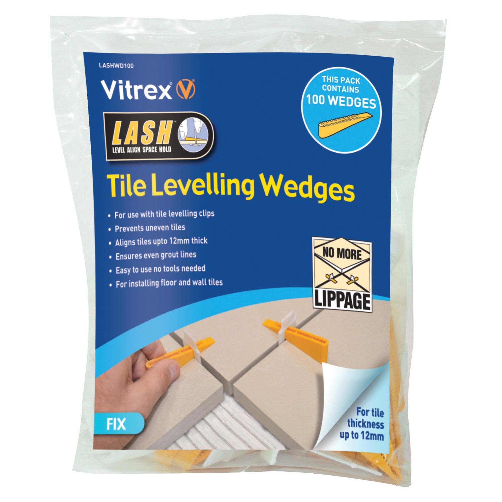 Vitrex LASHWD100 Plastic 155mm Tile levelling spacer, Pack of 100