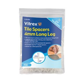 Vitrex LLS4250 Plastic 4mm Tile spacer, Pack of 250