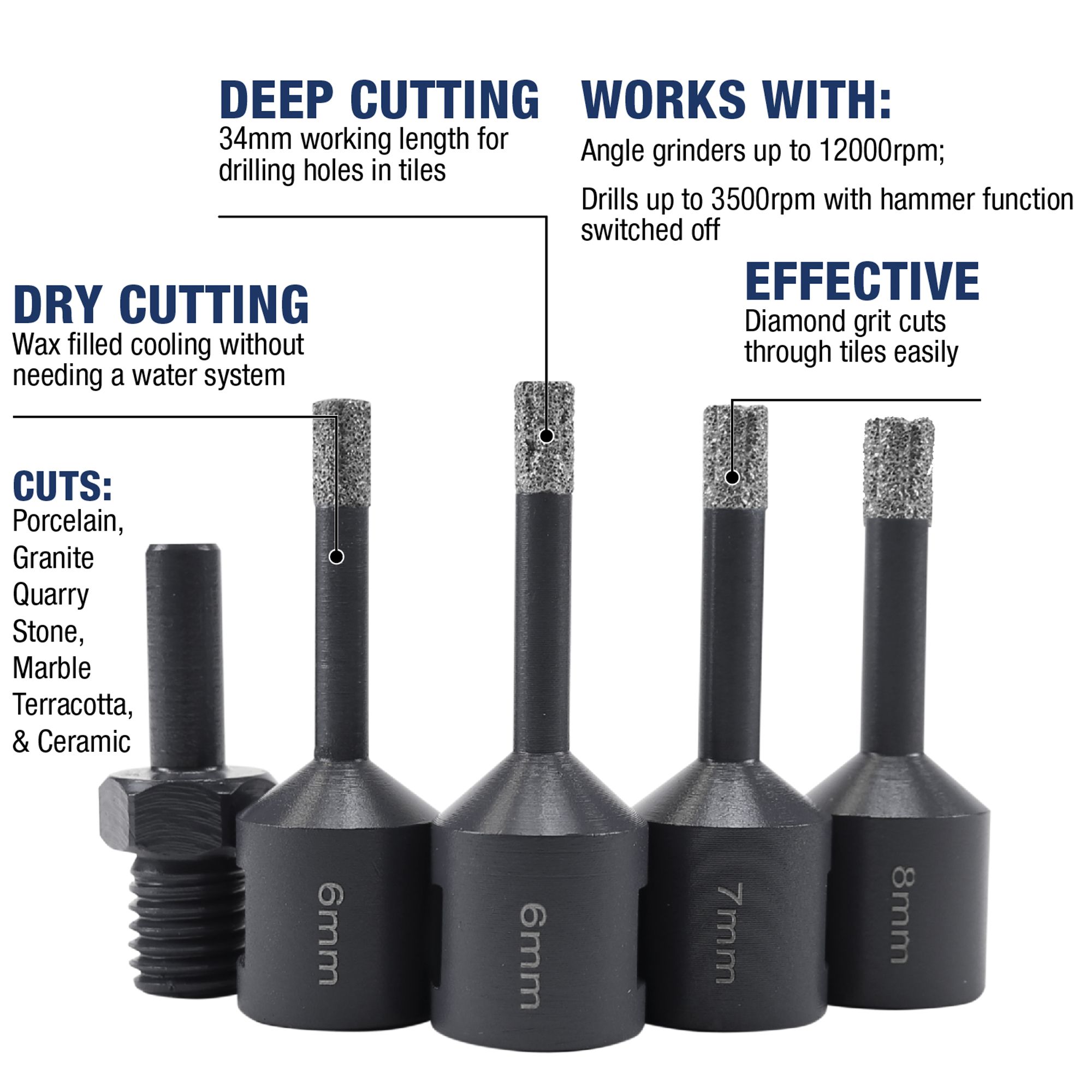 Vitrex Xtreme 5 piece Tile drill bit set