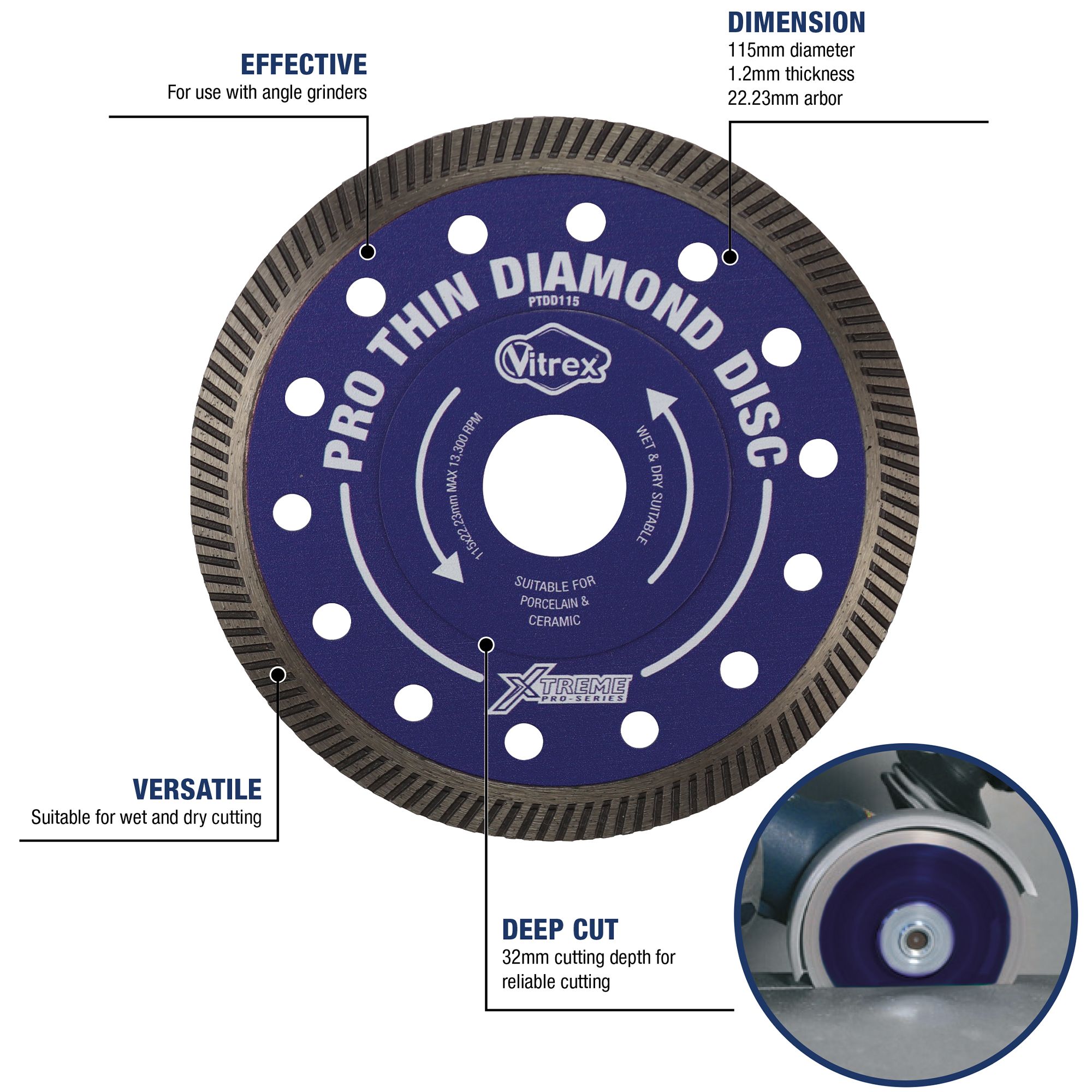 Vitrex Xtreme Pro Thin Diamond disc 115mm
