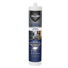 Volden Cement Grey Silicone-based Bathroom & kitchen Sanitary sealant, 280ml