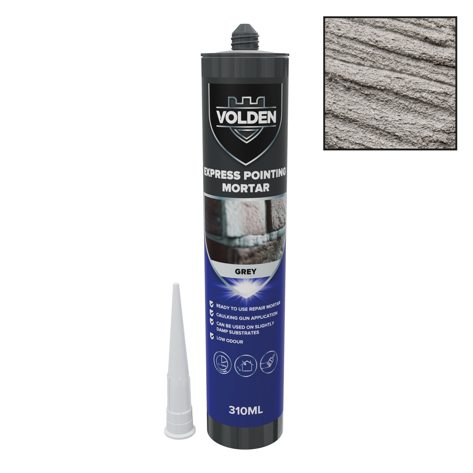 Volden Grey Pointing mortar, 310ml Cartridge - Ready for use