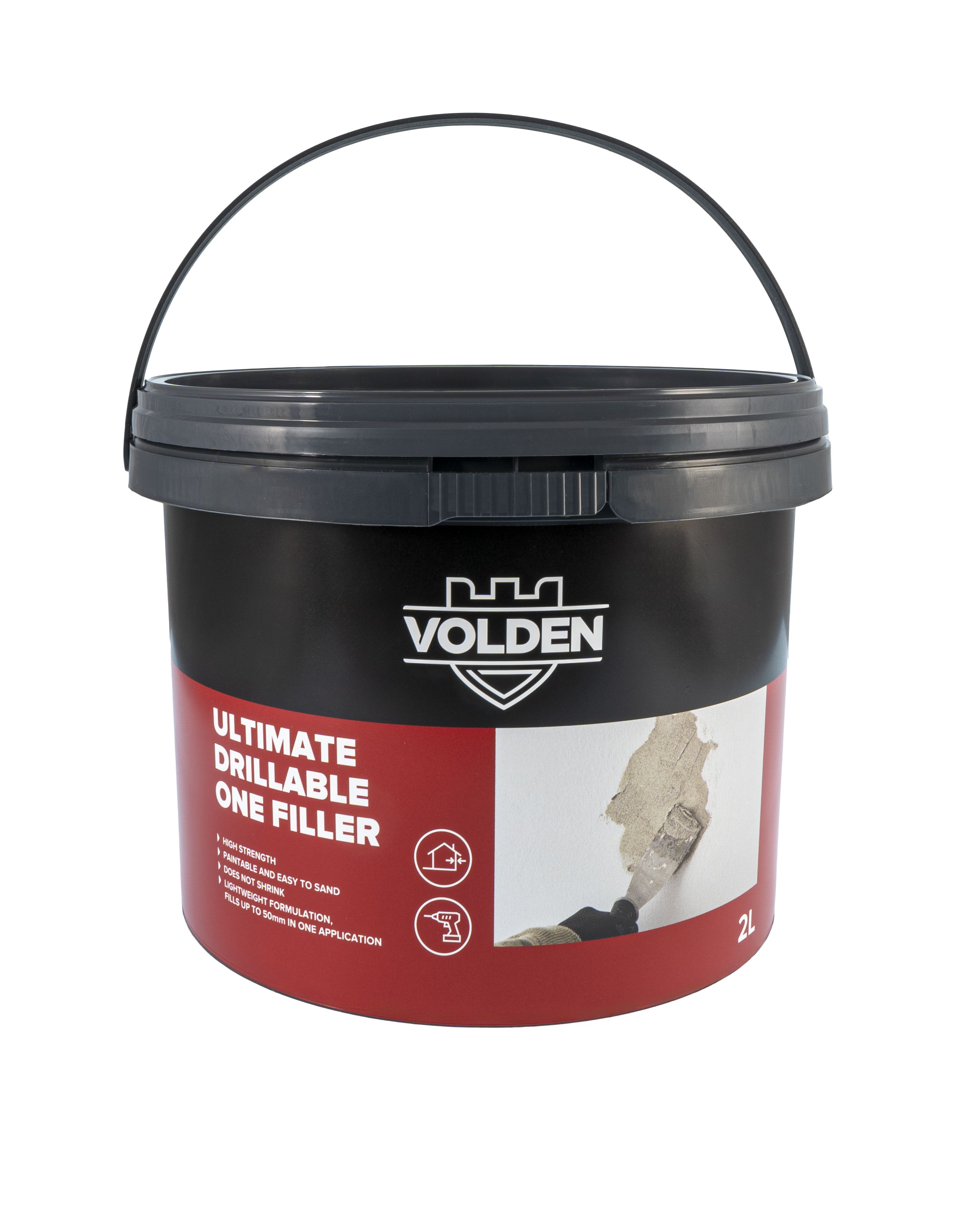 Volden Ultimate Drillable Light Grey Patch & filler 1L, 0.84kg - Ready to use
