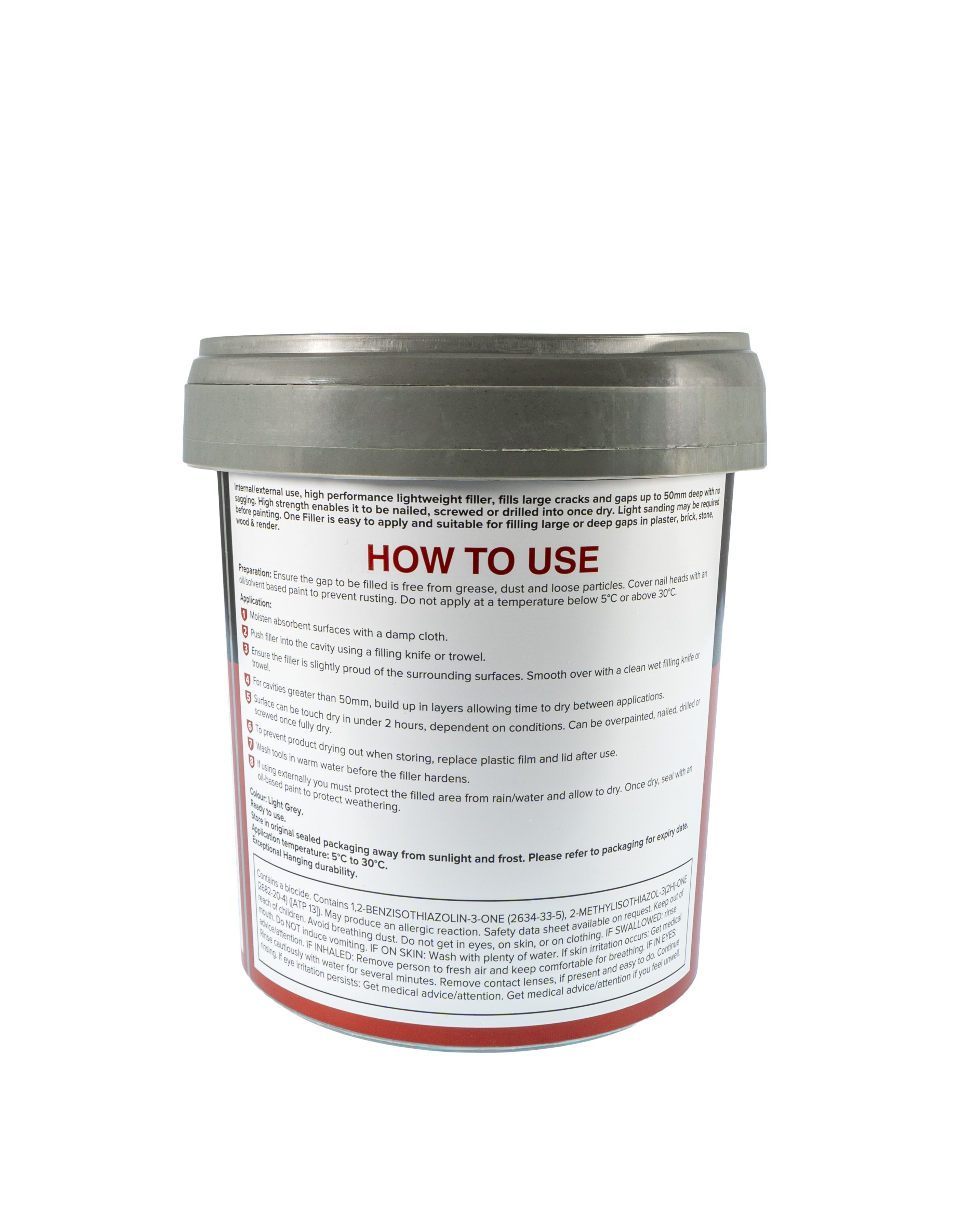 Volden Ultimate Drillable Light Grey Ready to use Plaster, stone, concrete & wood Patch & filler, 600ml 510g