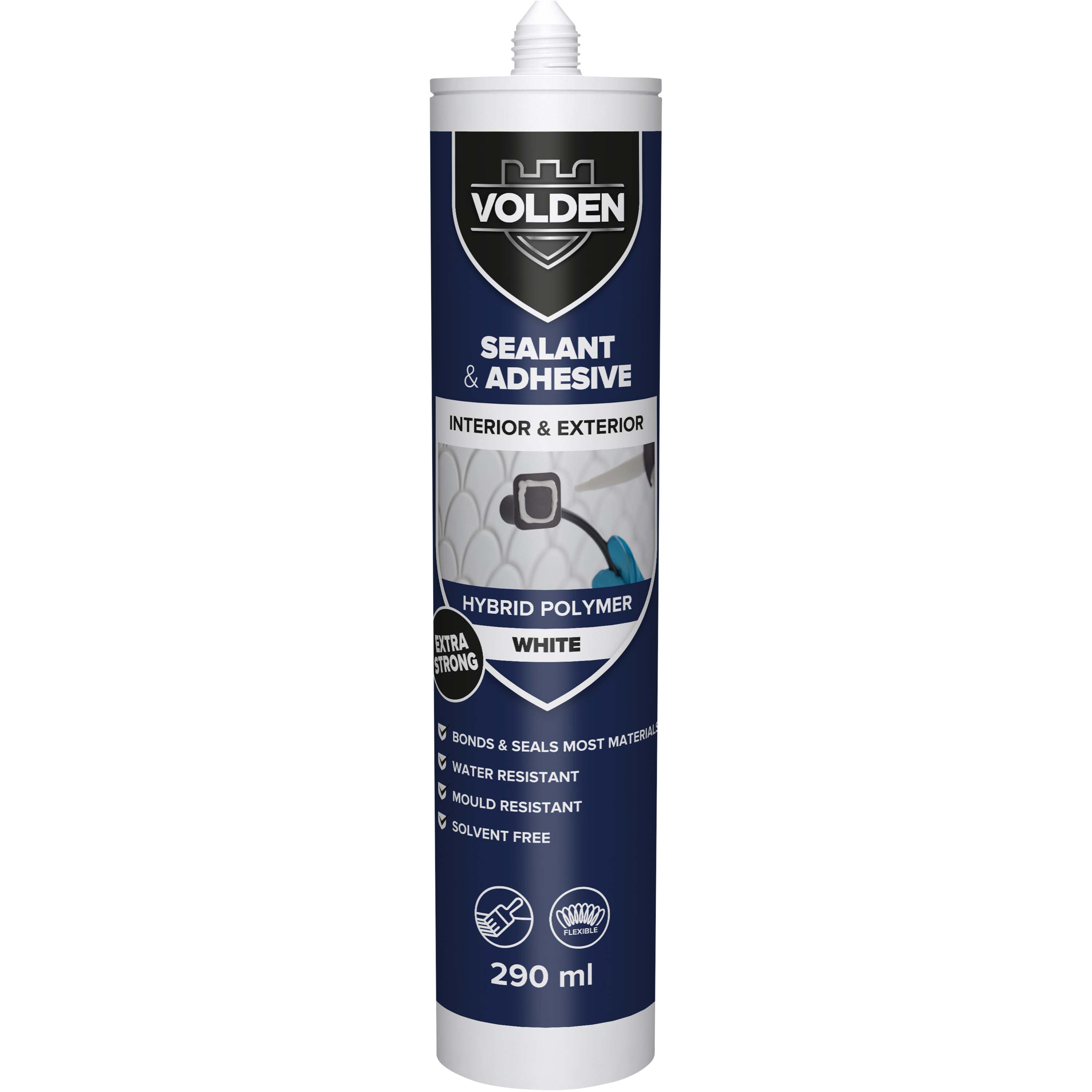 Volden Water resistant Solvent-free White Grab adhesive & sealant 290ml 0.47kg
