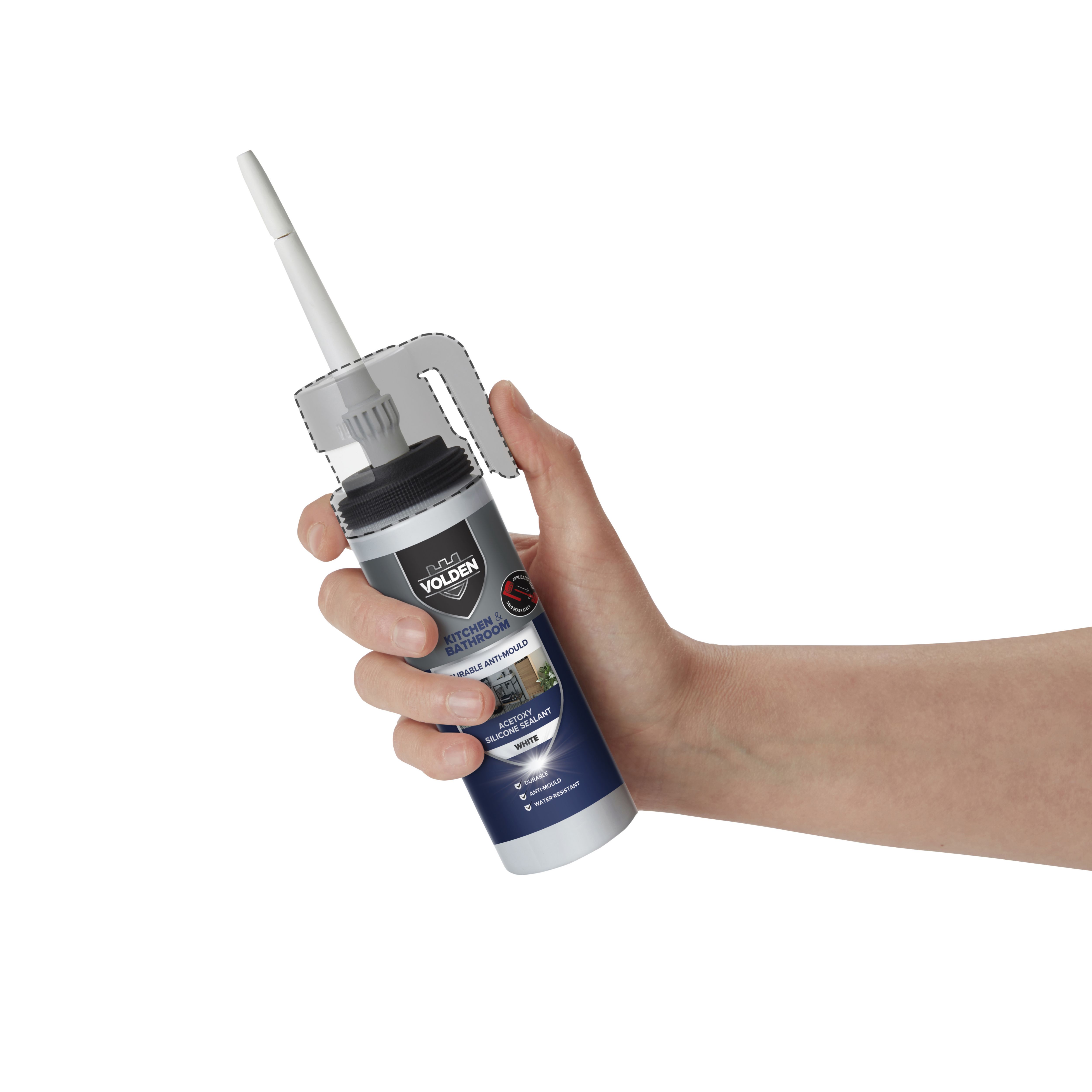 Volden White Silicone-based Bathroom & kitchen Sanitary sealant, 100ml