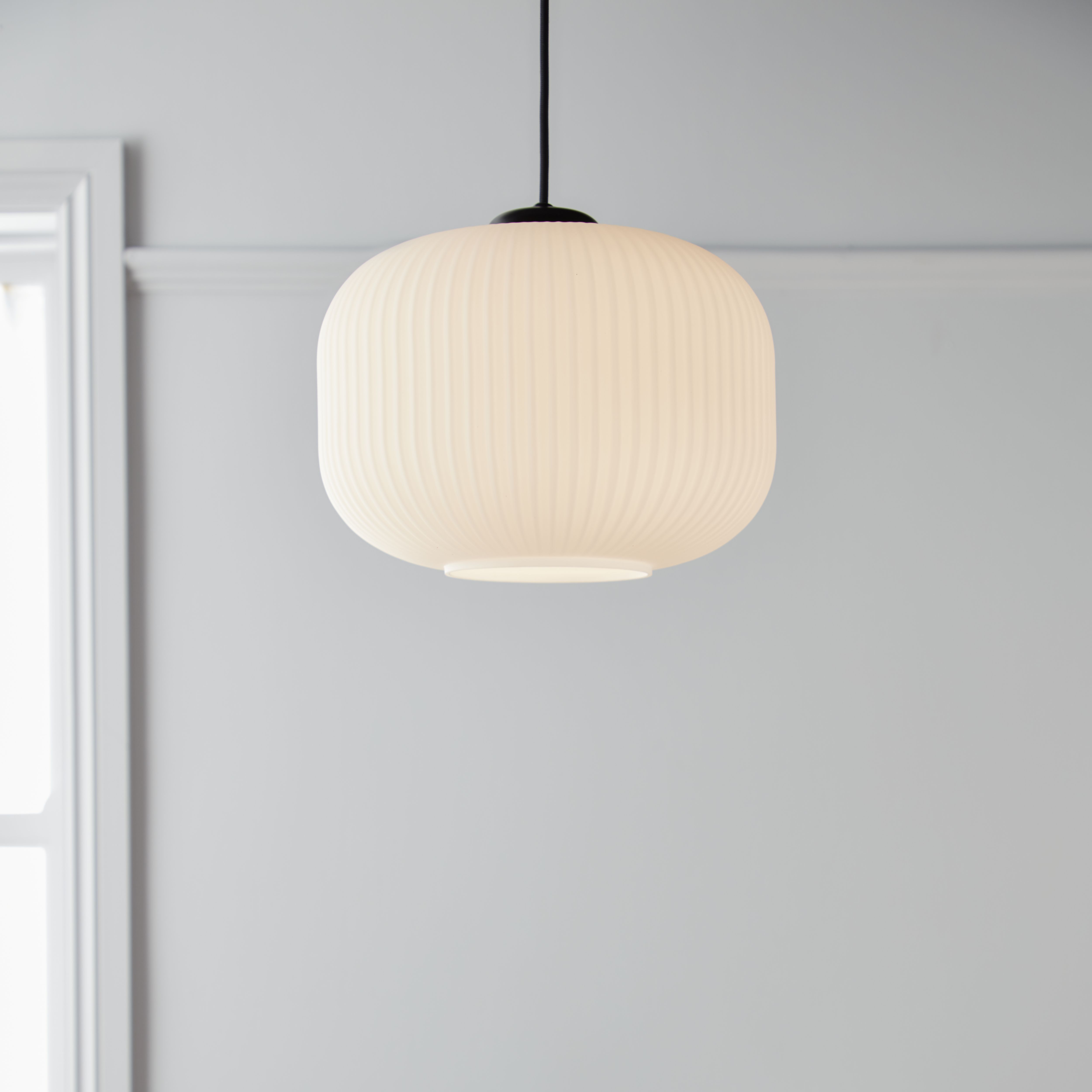 Walgis White Chrome effect Pendant ceiling light, (Dia)300mm