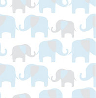 Wallpops Blue Elephant parade Smooth Wallpaper