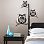 Wallpops Give a hoot Black Self-adhesive Wall sticker (H)740mm (W)740mm