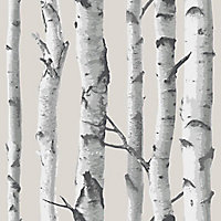 Wallpops Grey Birch tree Smooth Wallpaper