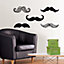 Wallpops Moustache Black Self-adhesive Wall sticker (H)430mm (W)610mm