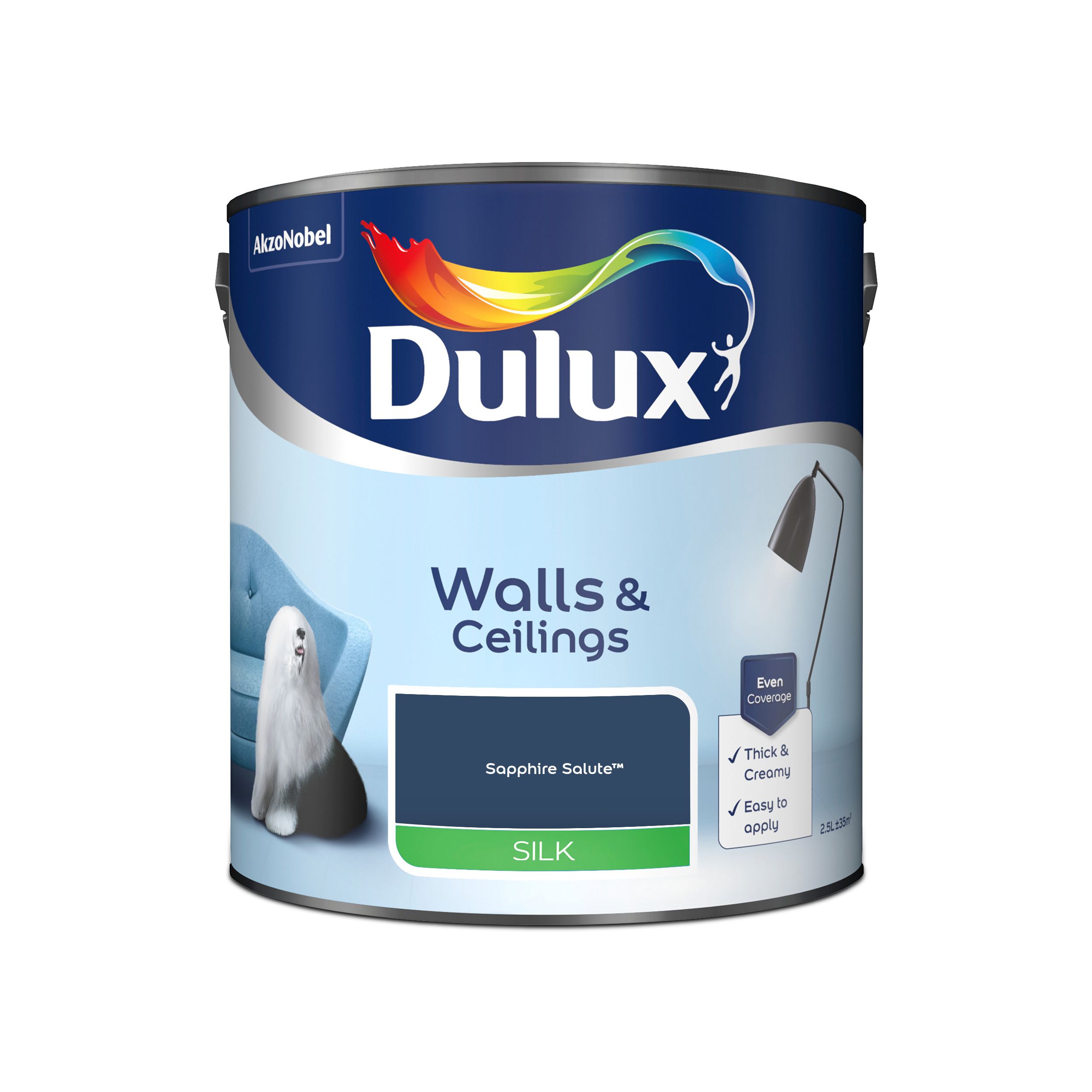 Walls & ceilings Sapphire salute Silk Emulsion paint, 2.5L