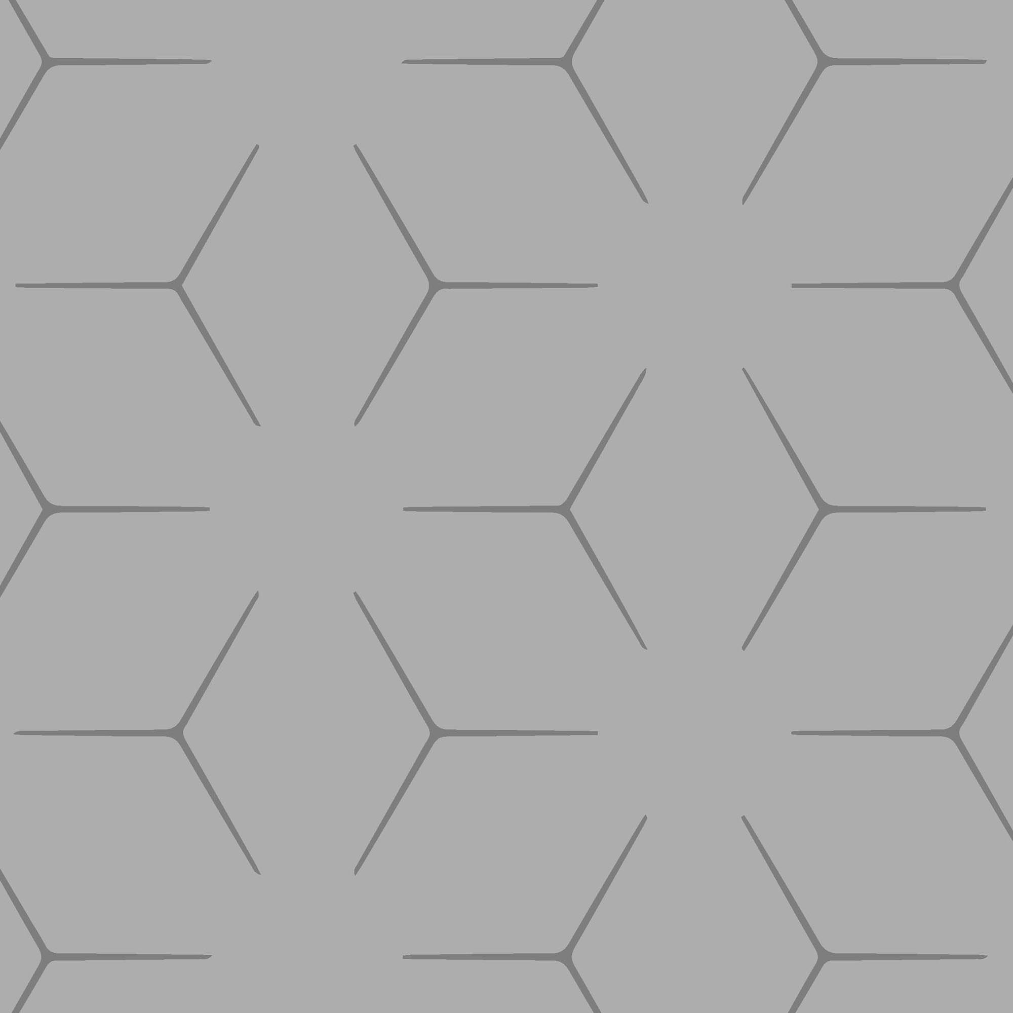 Wandou Grey Metallic effect Geometric Smooth Wallpaper Sample