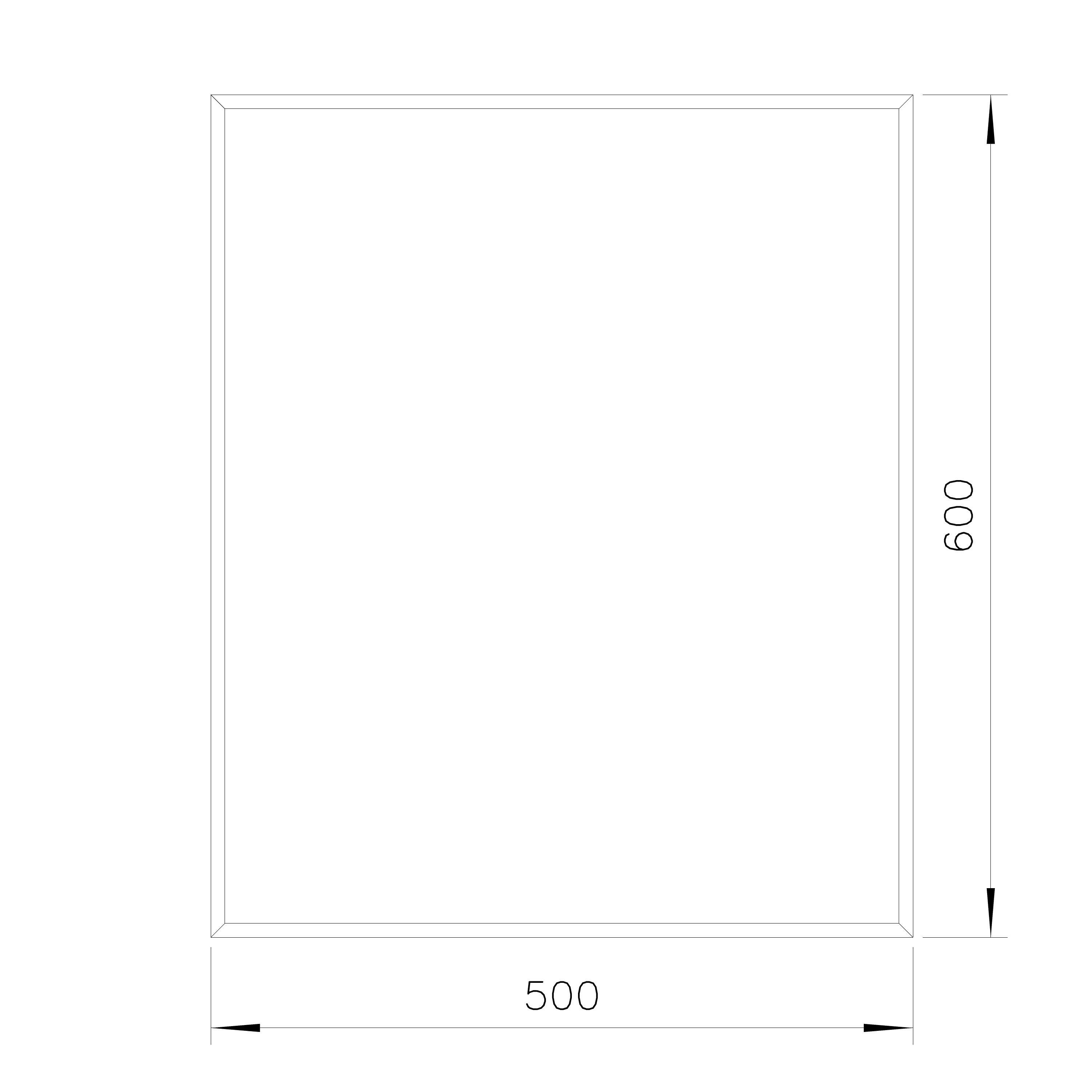 Wapta Rectangular Wall-mounted Bathroom Mirror (H)60cm (W)50cm