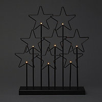 Warm white LED Black Stars Silhouette (H) 455mm