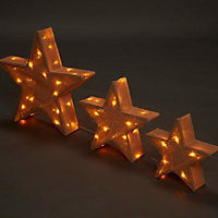 Warm white Star trio LED Electrical christmas decoration