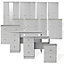 Warwick Matt grey 2 Drawer Compact Bedside table (H)505mm (W)395mm (D)415mm
