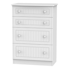 Warwick Matt white 4 Drawer Deep Chest (H)1075mm (W)765mm (D)415mm