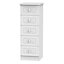 Warwick Ready assembled High gloss white 5 Drawer Chest of drawers (H)1075mm (W)395mm (D)415mm