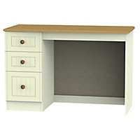 Warwick Ready assembled Matt cream oak effect 3 drawer Desk (H)795mm (W)540mm (D)540mm