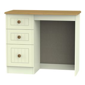 Warwick Ready assembled Matt cream oak effect Vanity 3 drawer Desk (H)795mm (W)415mm (D)415mm