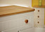 Warwick Ready assembled Matt cream oak effect Vanity 3 drawer Desk (H)795mm (W)415mm (D)415mm