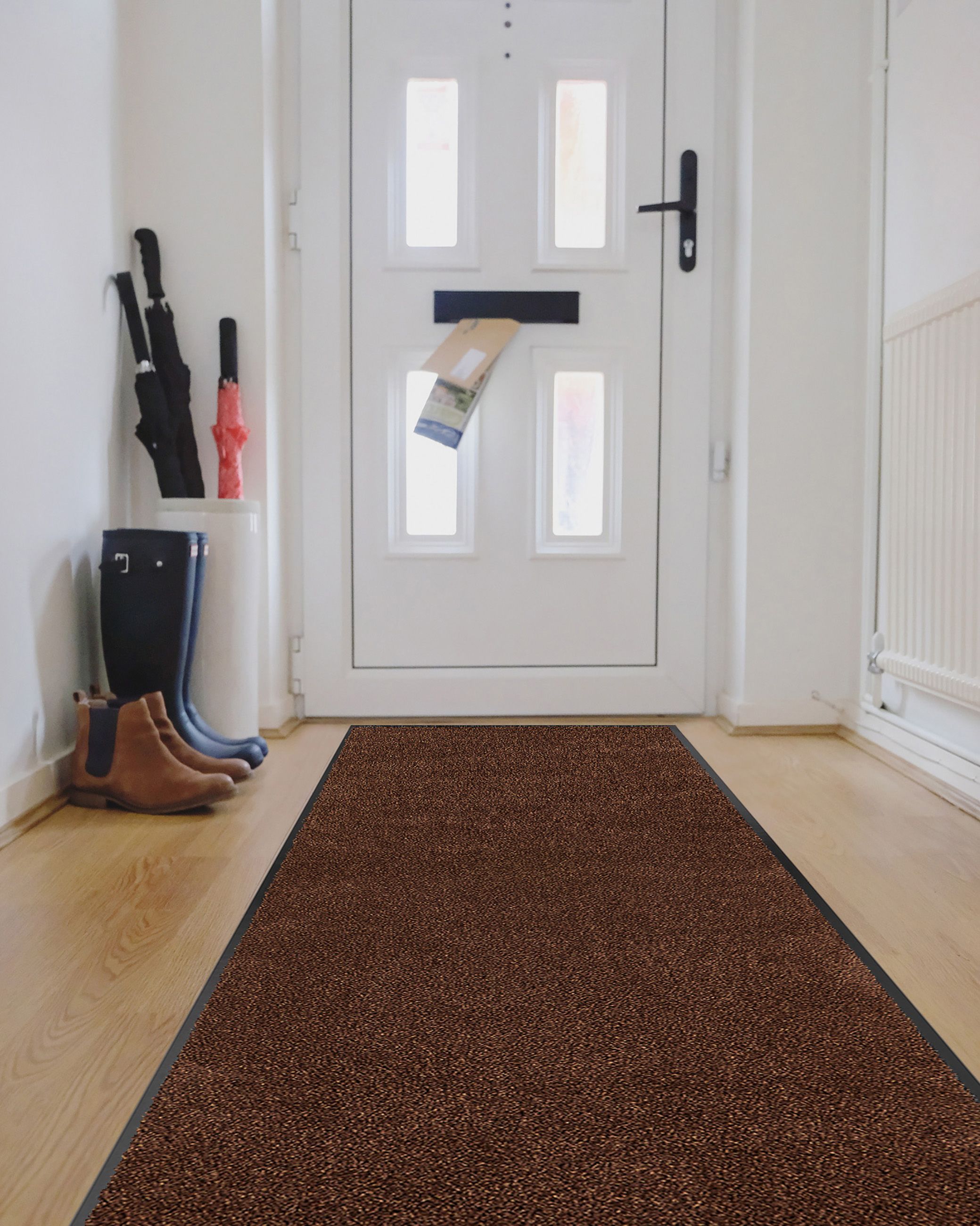 Washamat Brown Plain Heavy duty Barrier mat, 180cm x 60cm