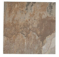 Wave Soil brown Matt Stone effect Porcelain Wall & floor Tile, Pack of 5, (L)450mm (W)450mm