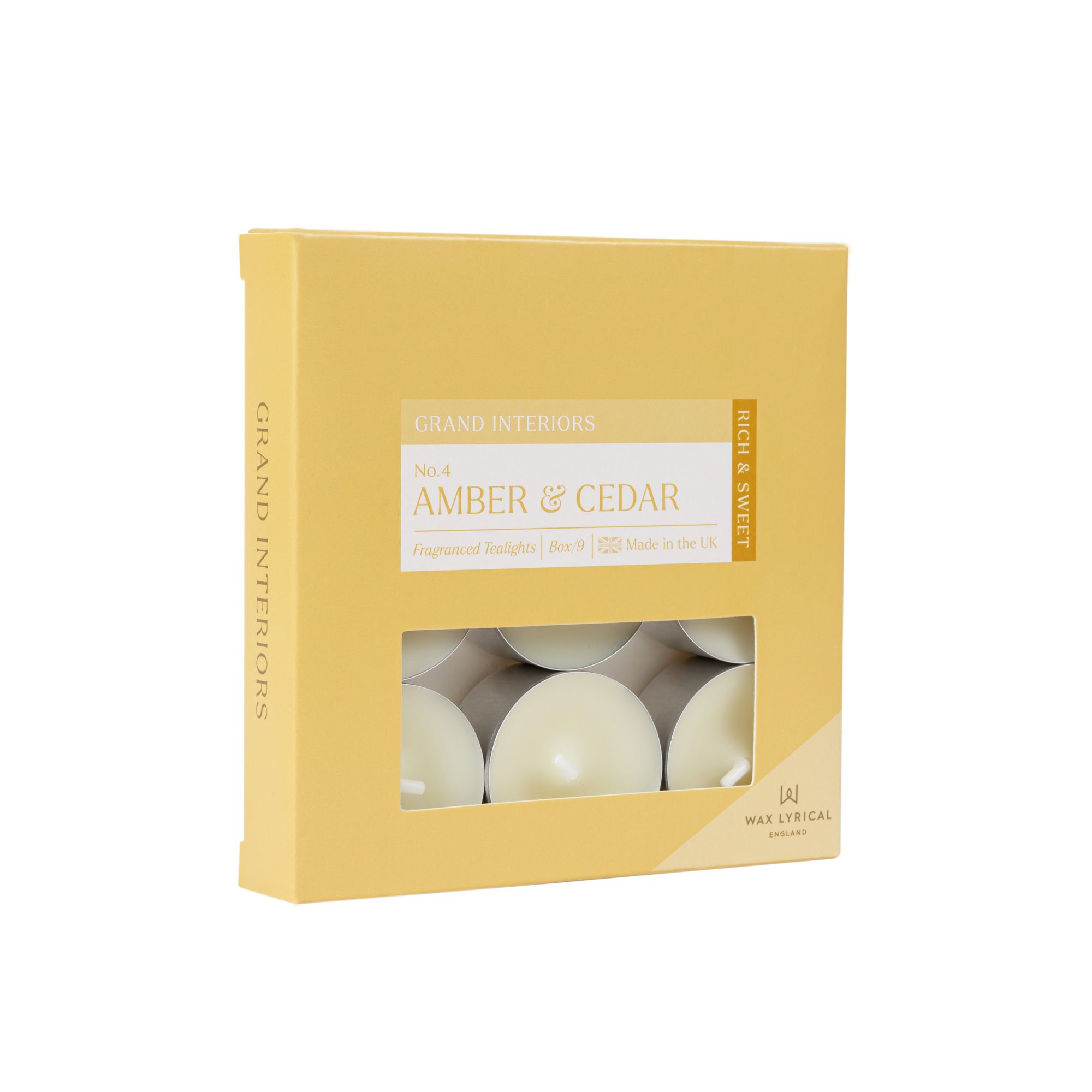 Wax lyrical Amber & cedar Tea lights Small, Pack of 9