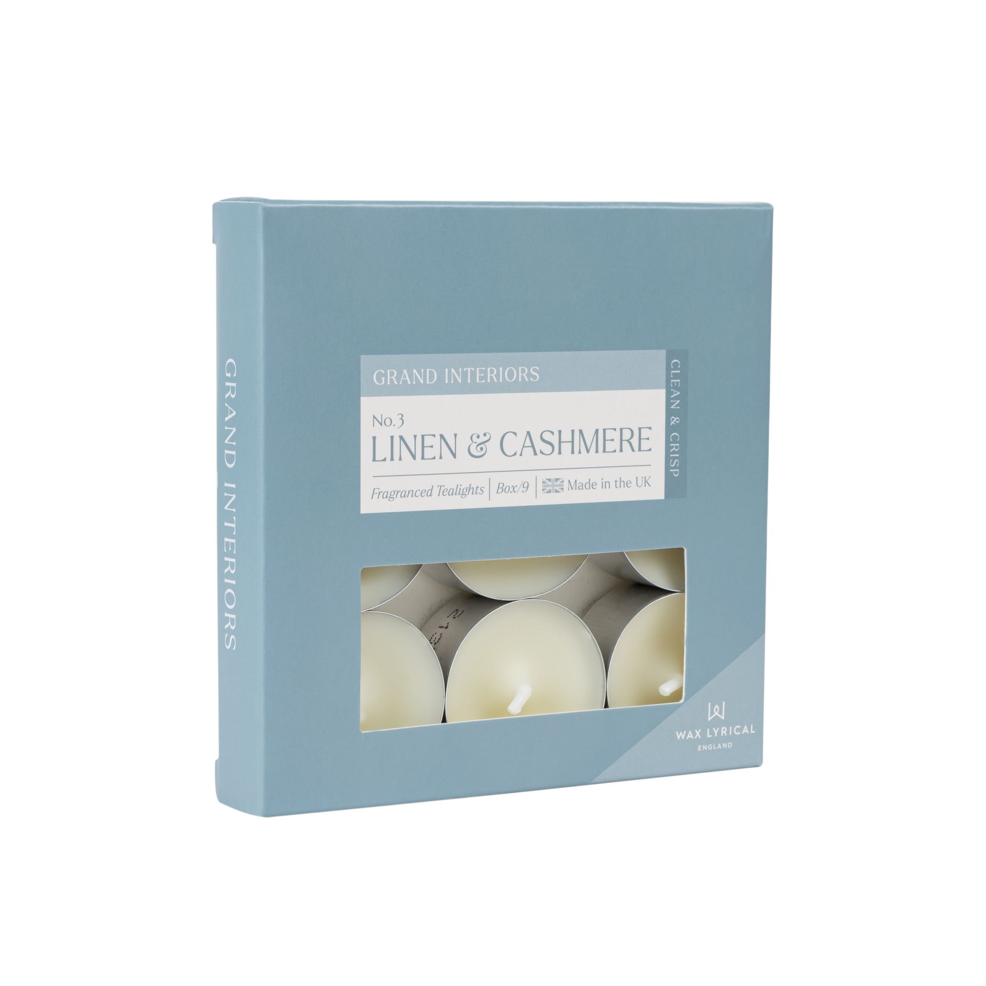 Wax lyrical Linen & cashmere Tea lights Small, Pack of 9