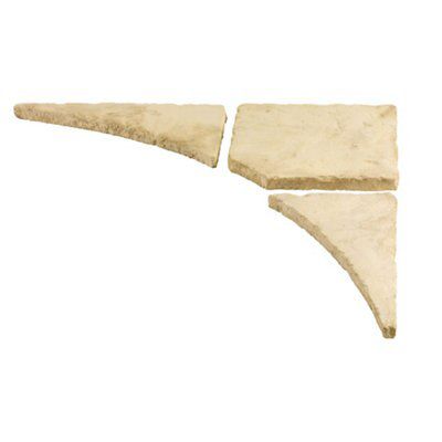 Weathered limestone Circle squaring off paving pack 1.69m²
