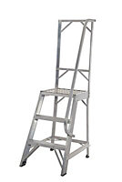 Werner 3 tread Aluminium Platform step Ladder (H)1.54m
