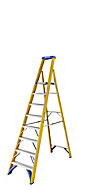 Werner 8 tread Aluminium & fibreglass Platform step Ladder (H)2.48m