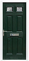 Westminster Decorative leaded Green External Front door & frame, (H)2055mm (W)920mm
