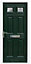 Westminster Decorative leaded Green External Front door & frame, (H)2055mm (W)920mm