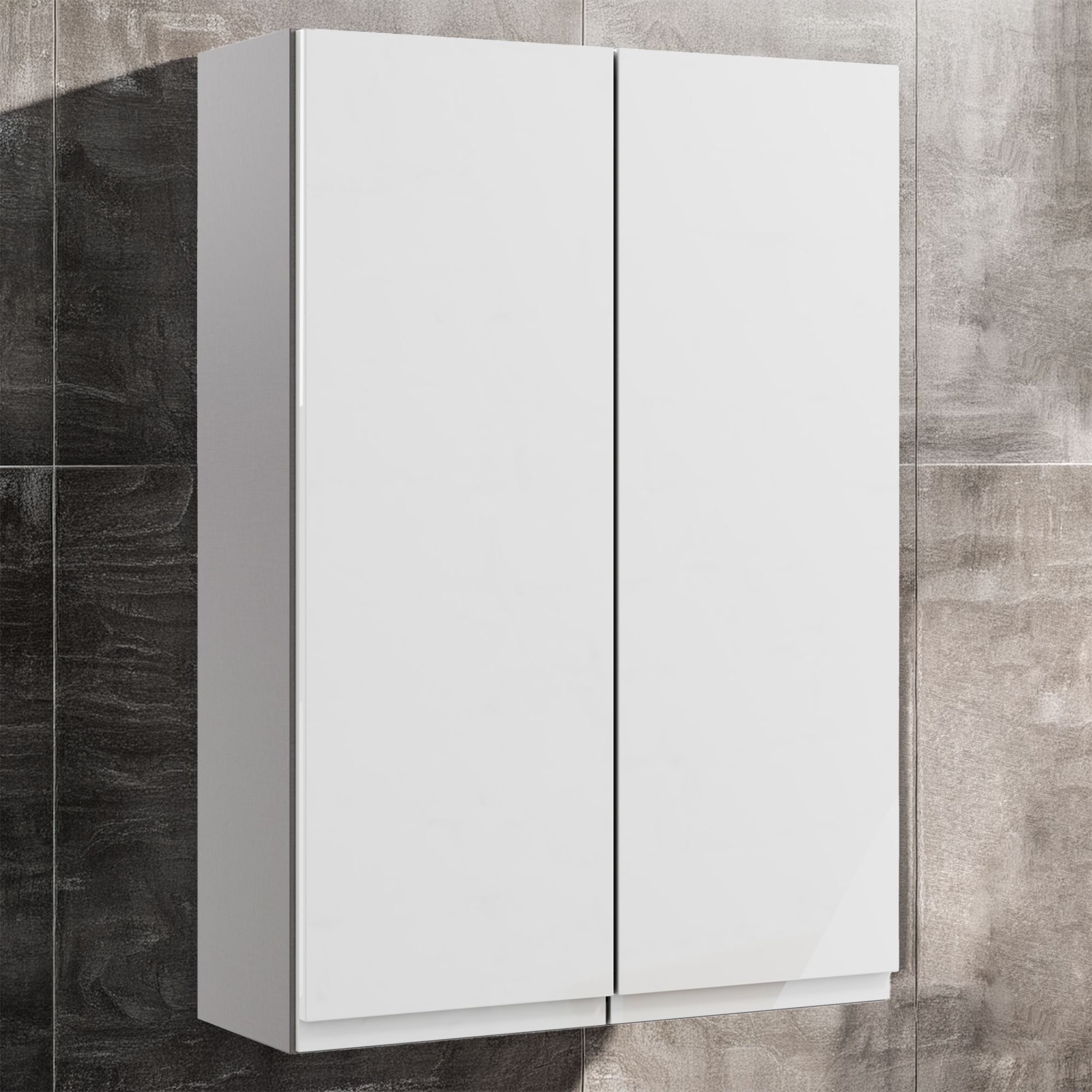 Westport Gloss White Modern Double Wall cabinet (W)495mm (H)720mm