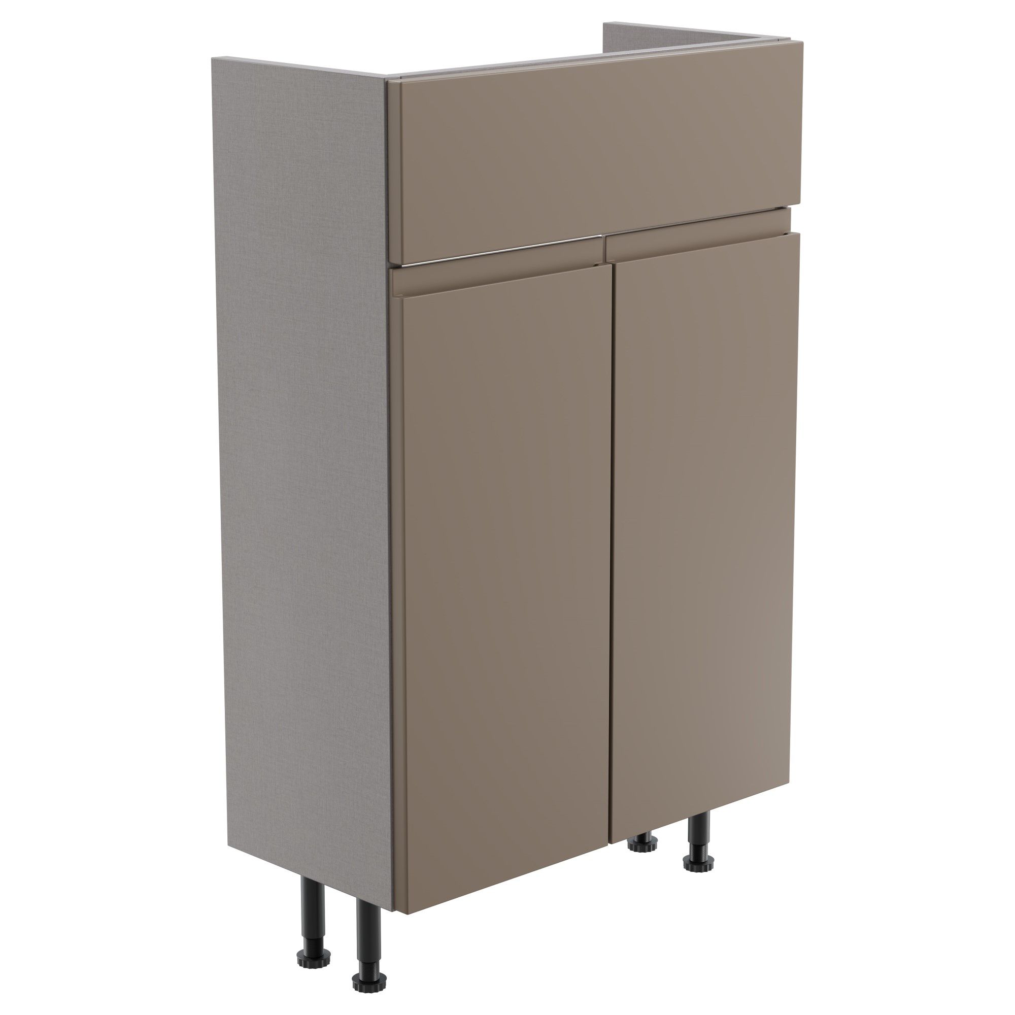 Westport Slim Slimline Matt Stone grey Double Freestanding Bathroom Vanity unit (H)82cm (W)49.5cm